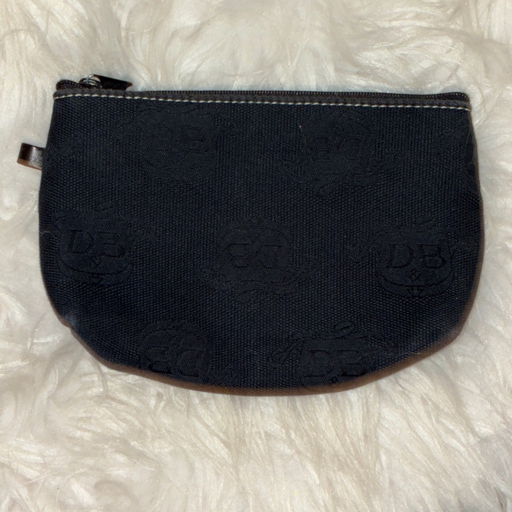 Dooney & Bourke Donegal Crest Leather Canvas Zipper Pouch - Picture 2 of 8